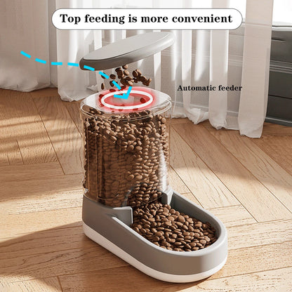 Automatic Dog Cat Feeder Water Dispenser, Large Capacity Cat Food Water Dispenser, Cat Food Containers, Easy Cleaning Pet