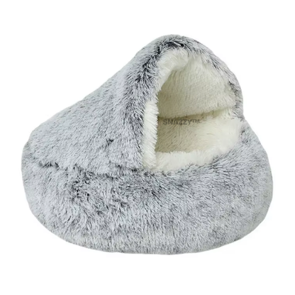 MeowHaven Cozy All in One Cat Winter-Pet Bed- Plush Round Cushion