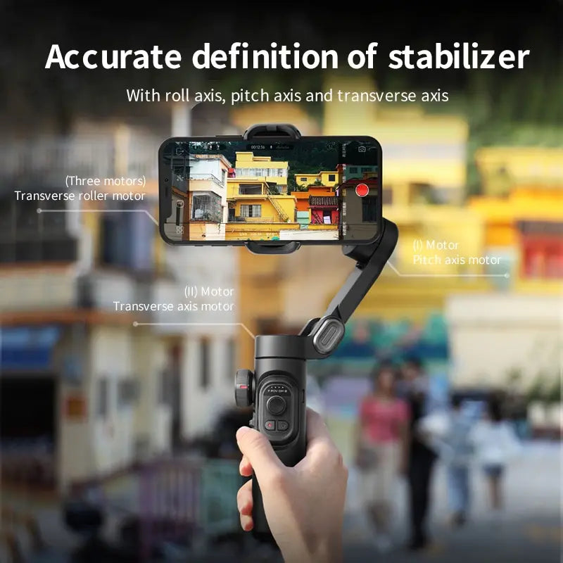 Foldable  Anti-Shake Video and Vlog Stabilizer for All Smart Phones Handheld 3-Axis