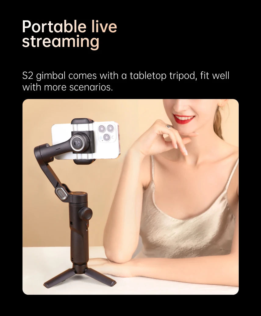 Foldable  Anti-Shake Video and Vlog Stabilizer for All Smart Phones Handheld 3-Axis